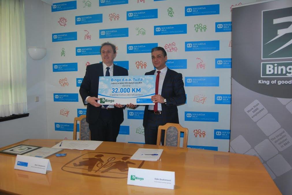 Bingo uručio donaciju za SOS Dječija sela BiH